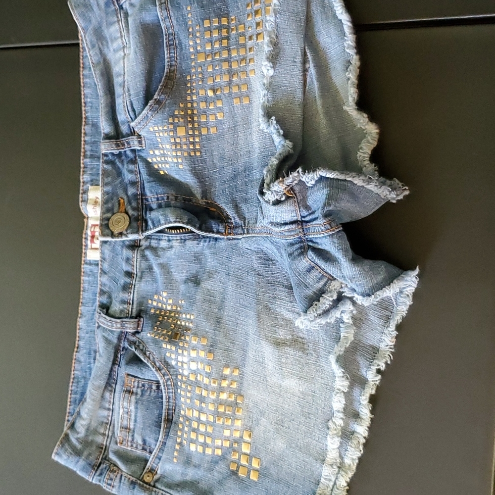 Jean shorts, studed, l.e.i, size 15